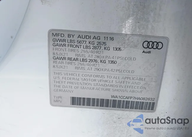 WA1CCAFP7HA082632: 44263100