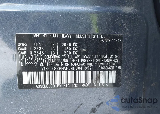 4S3BNAF64H3041852: 44263114