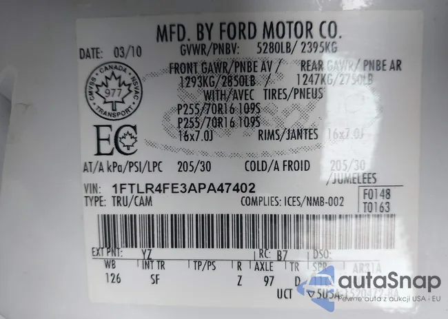 1FTLR4FE3APA47402: 44264126