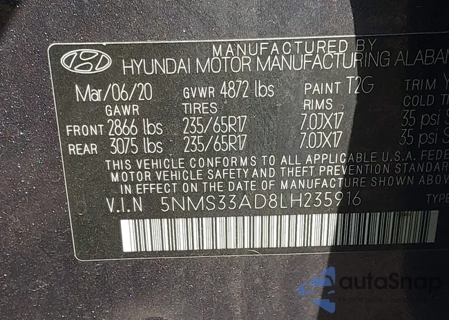 5NMS33AD8LH235916: 44264333