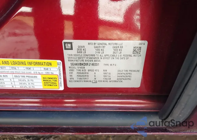 5GAKVBKD8FJ146351: 44264334