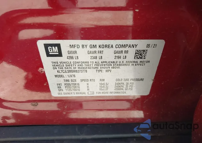 KL7CJLSM5MB373778: 44264337