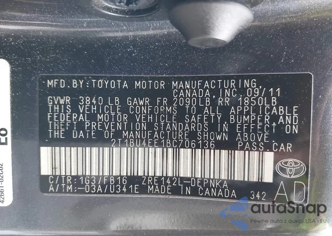 2T1BU4EE1BC706136: 44264415