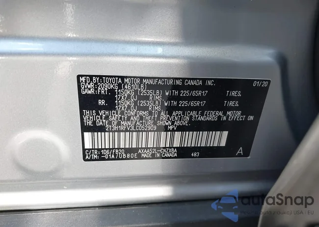 2T3H1RFV3LC052909: 44264530