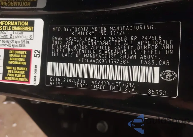 4T1DAACK9SU567364: 44264615