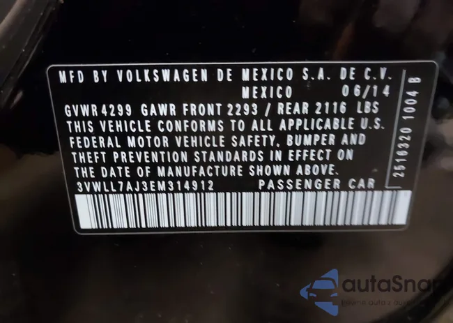 3VWLL7AJ3EM314912: 44264652