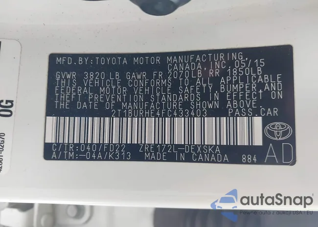 2T1BURHE4FC433403: 44263811