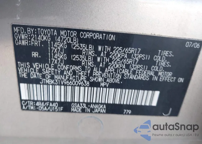 JTMBK31V966009638: 44263877