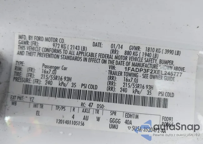 1FADP3F2XEL245777: 44263990