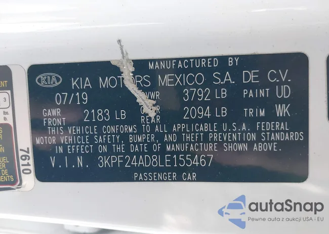 3KPF24AD8LE155467: 44264031