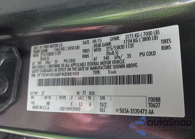 1FTEW1EG2FKE65103: 44264090