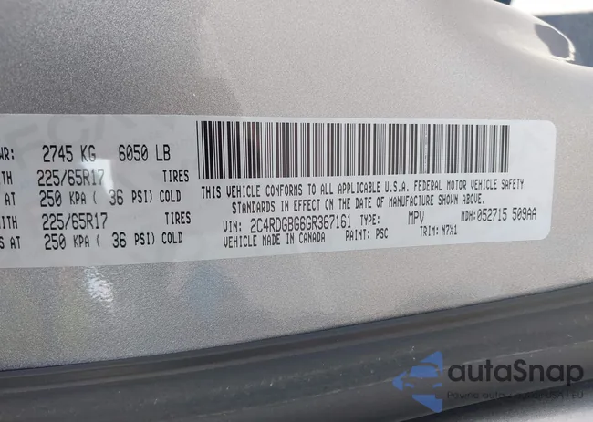 2C4RDGBG6GR367161: 44265288