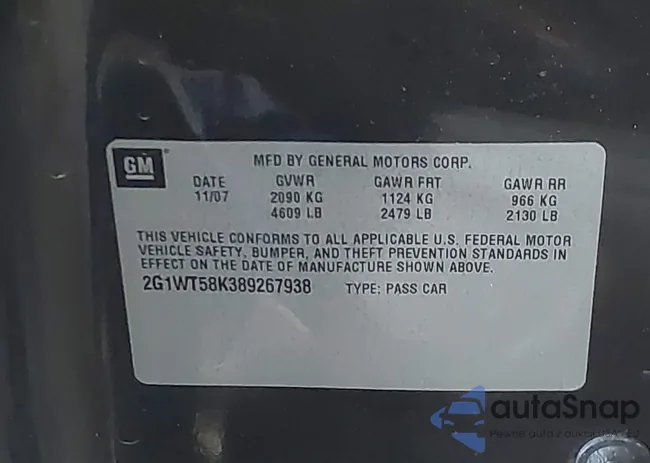 2G1WT58K389267938: 44265290
