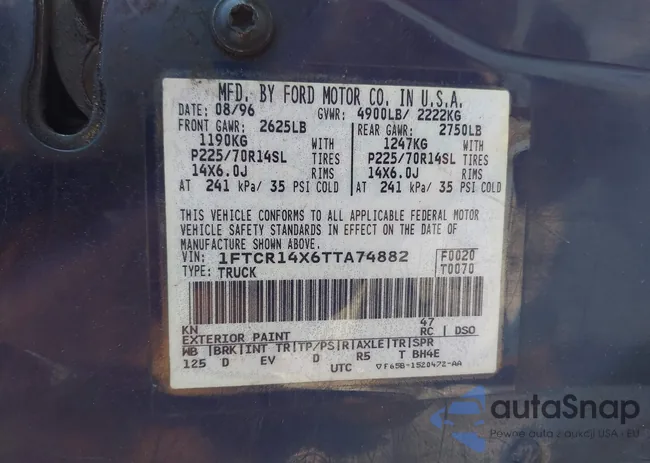 1FTCR14X6TTA74882: 44265318