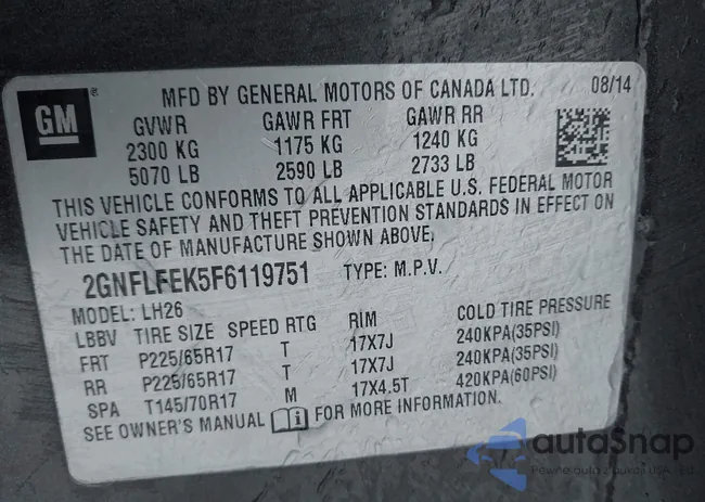 2GNFLFEK5F6119751: 44265333