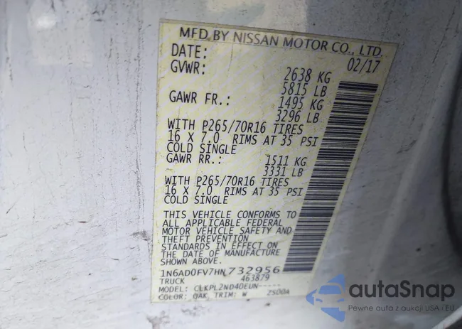 1N6AD0FV7HN732956: 44265375