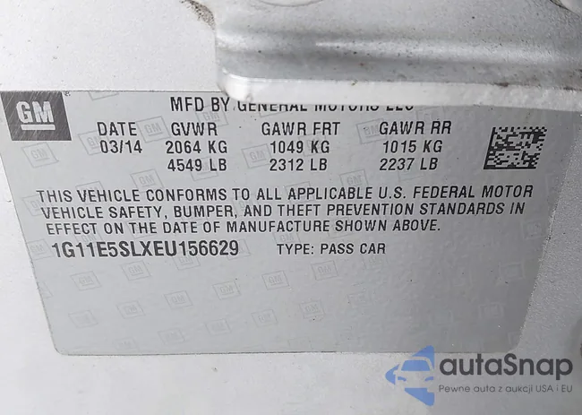 1G11E5SLXEU156629: 44265386