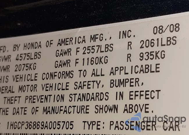 1HGCP36869A005705: 44265424