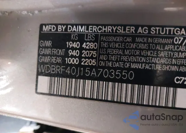 WDBRF40J15A703550: 44265449