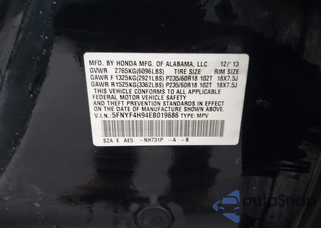 5FNYF4H94EB019686: 44265545