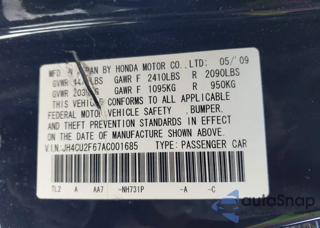 JH4CU2F67AC001685: 44265677