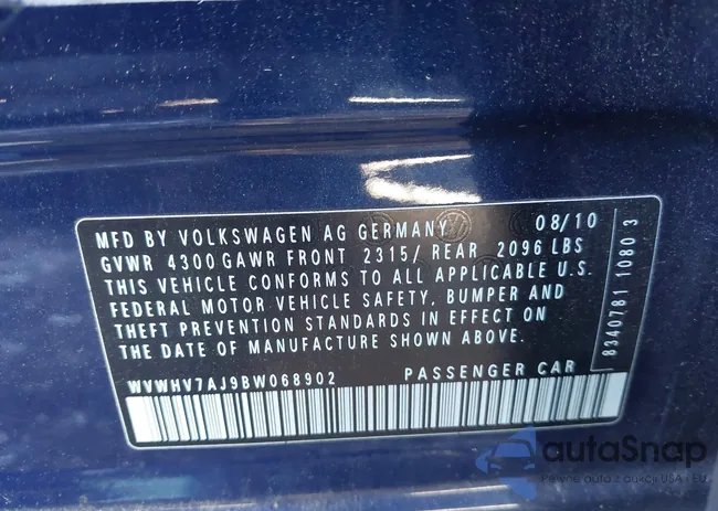 WVWHV7AJ9BW068902: 44265695