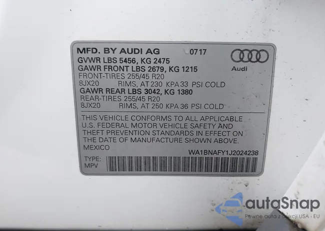 WA1BNAFY1J2024238: 44264747