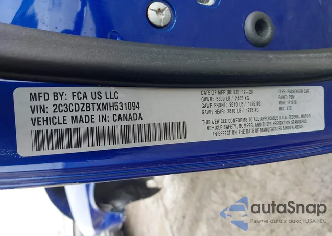 2C3CDZBTXMH531094: 44264804