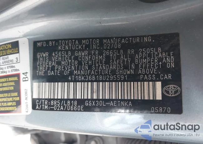 4T1BK36B18U295591: 44264837