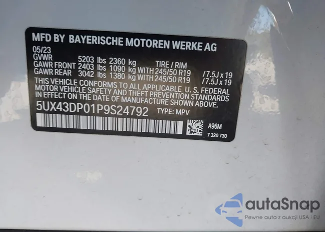 5UX43DP01P9S24792: 44265016