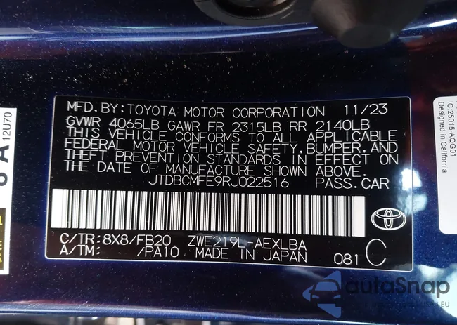 JTDBCMFE9RJ022516: 44266196