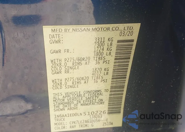 1N6AA1ED0LN510226: 44266217