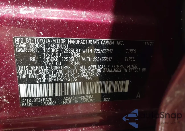 2T3P1RFV4MW243136: 44266339