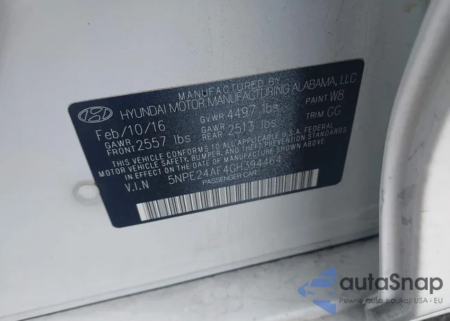 5NPE24AF4GH394464: 44266455