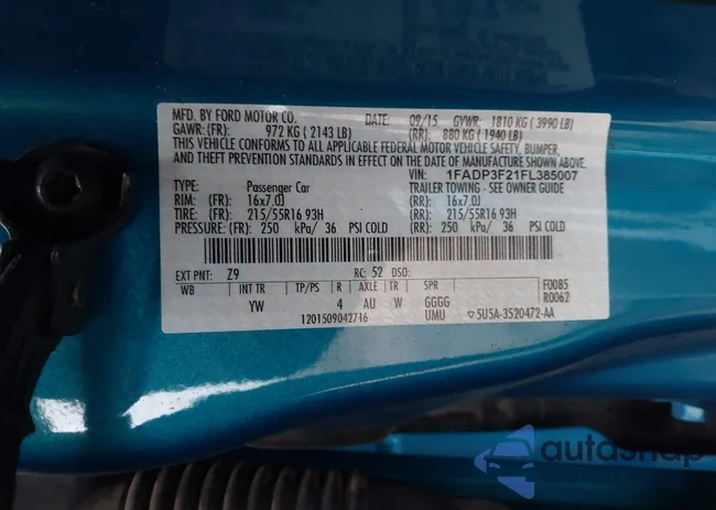 1FADP3F21FL385007: 44266488