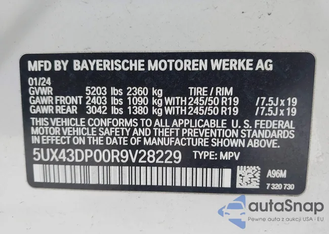 5UX43DP00R9V28229: 44266574