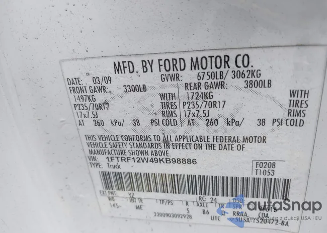 1FTRF12W49KB98886: 44265784