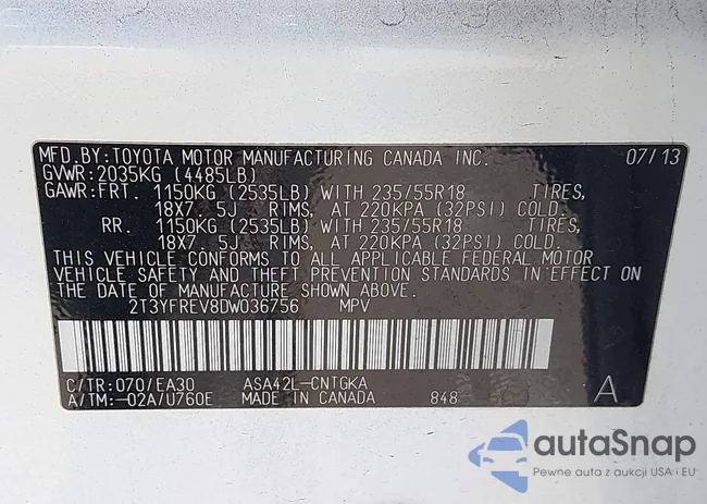 2T3YFREV8DW036756: 44265814