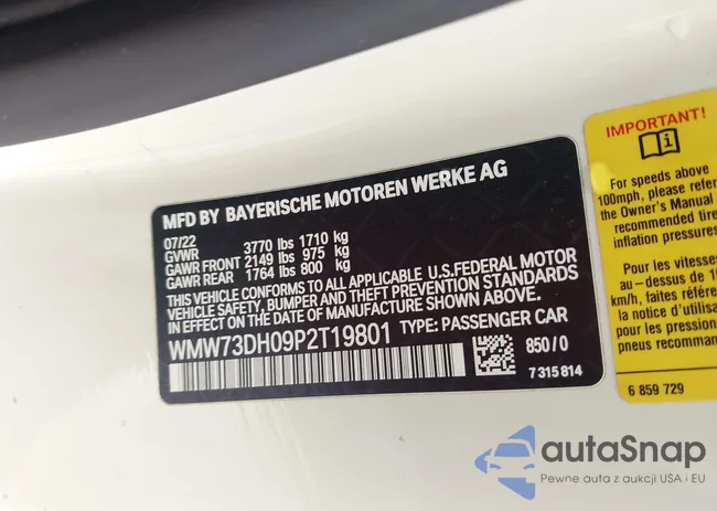 WMW73DH09P2T19801: 44265835