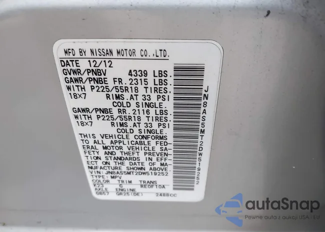 JN8AS5MT2DW519252: 44265932