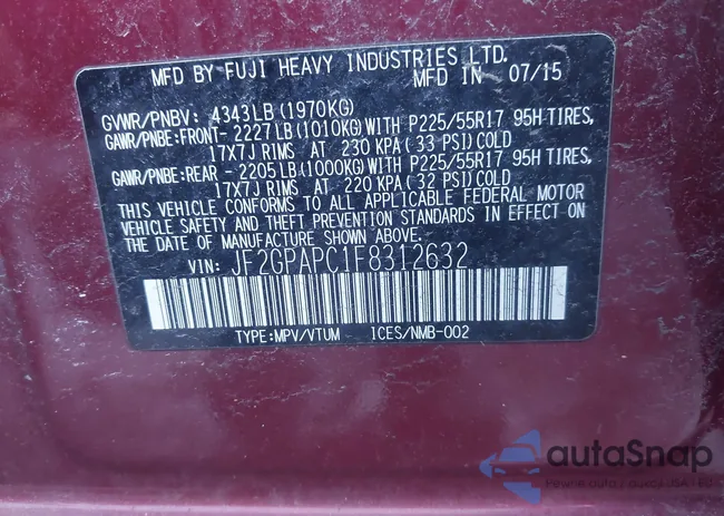 JF2GPAPC1F8312632: 44265941