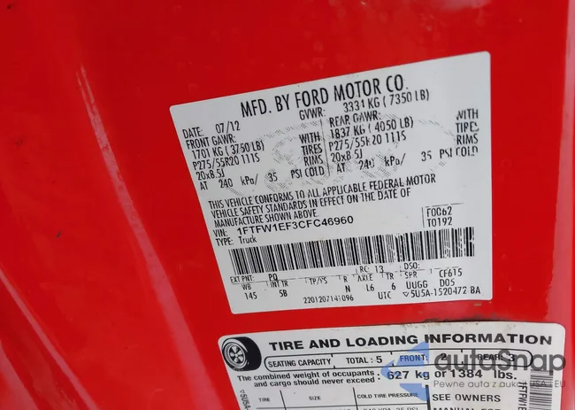 1FTFW1EF3CFC46960: 44265998