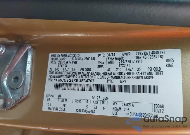 1FMCU9G9XEUE34707: 44266002