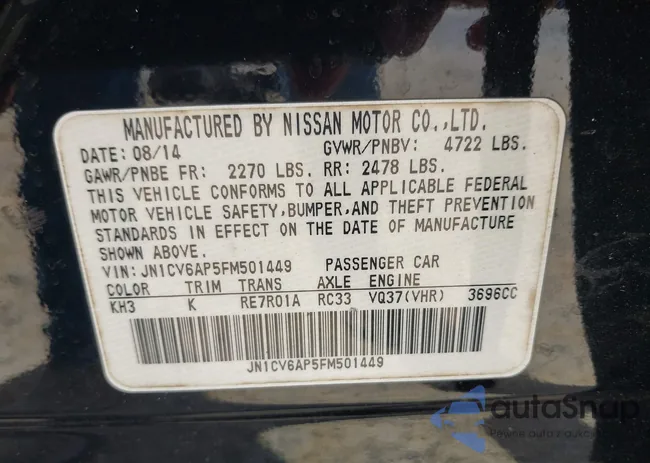 JN1CV6AP5FM501449: 44266047