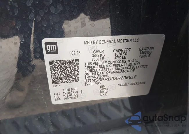 1GNS6PRD0SR206818: 44267169