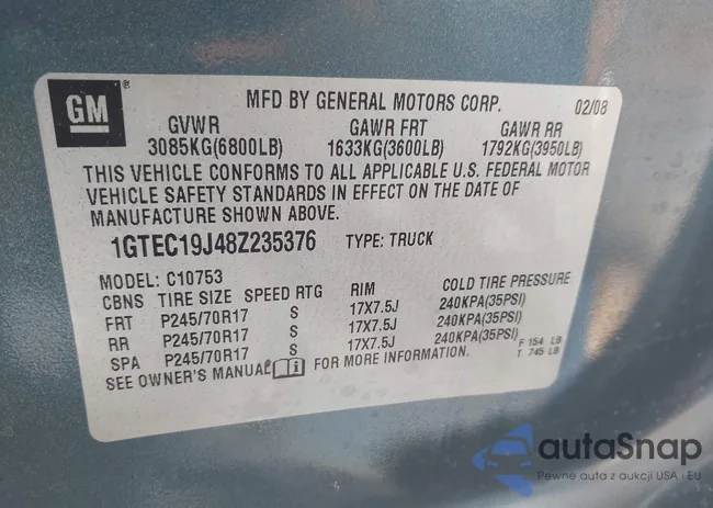 1GTEC19J48Z235376: 44267201