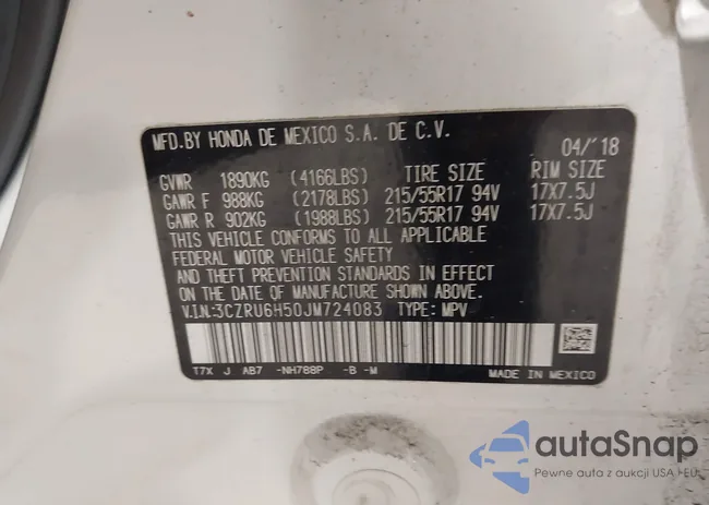 3CZRU6H50JM724083: 44267242