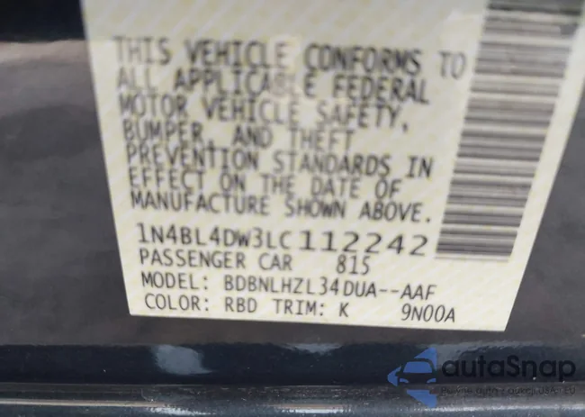 1N4BL4DW3LC112242: 44267318