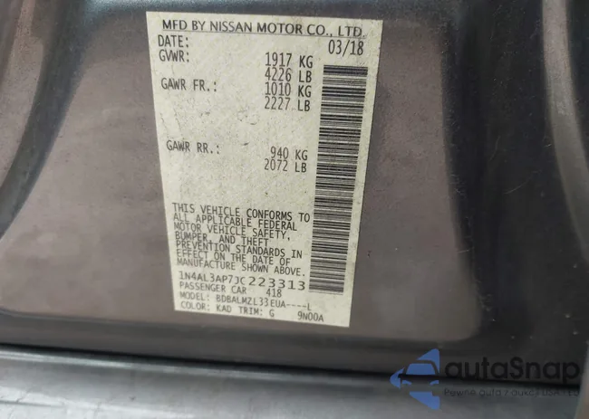 1N4AL3AP7JC223313: 44267406