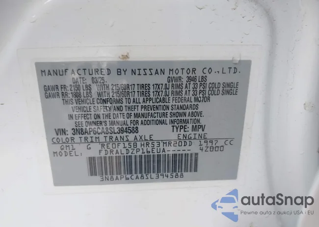 3N8AP6CA8SL394588: 44267657